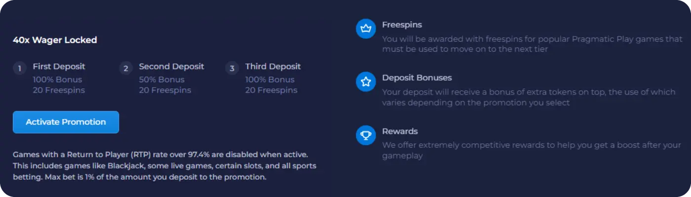 Bonuses Rainbet for new players